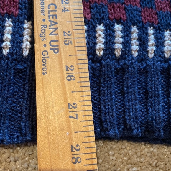 Roundtree 3D Heavy Cotton Textured L/S Crew Neck Sweater Navy Red Cream Green L - Picture 5 of 11